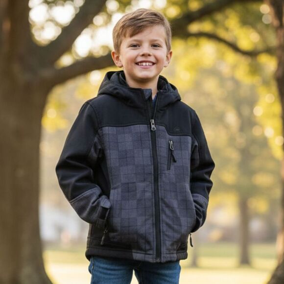 Snozu Performance Kids Boys Full Zip Hoodie Fleece Windbreaker Jacket Size 5/6 - Picture 1 of 7